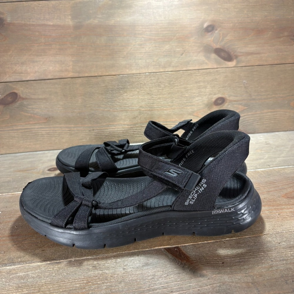 Skechers Go Walk Slip Ins Womens size 8 shoes Black Hands Free sport sandals